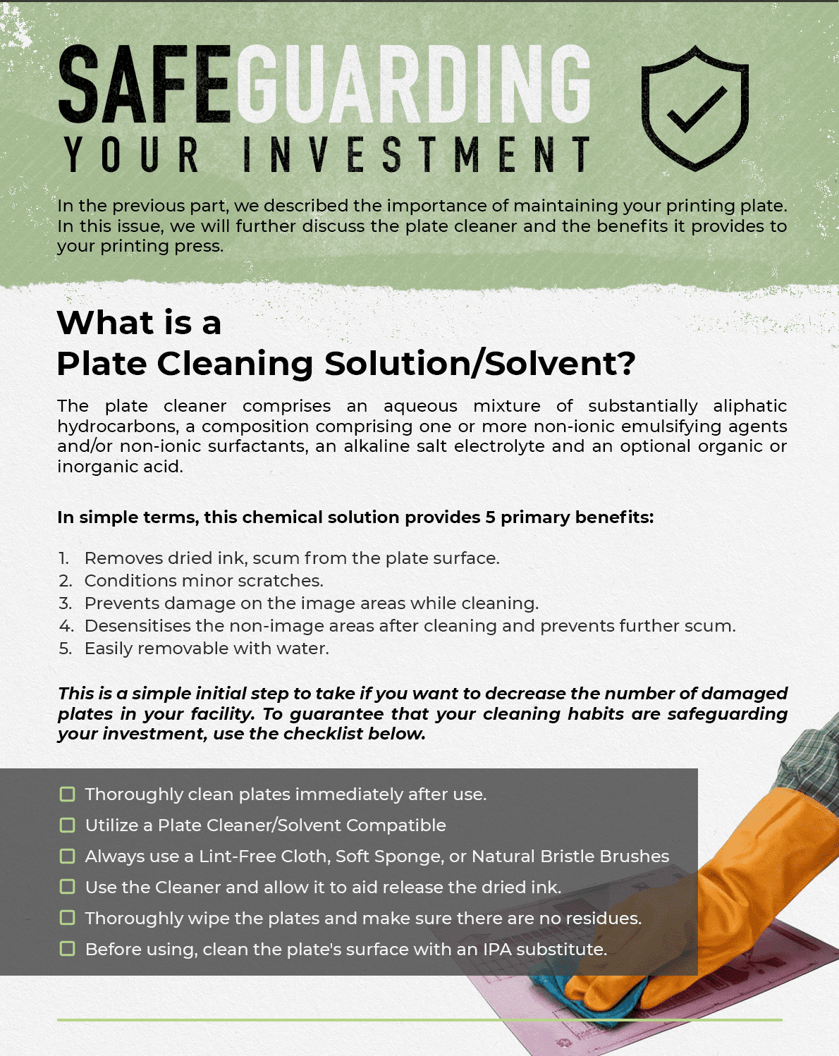 Plate Cleaners and the Benefits they provide